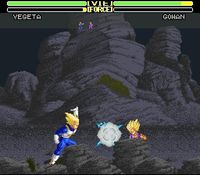 une photo d'Ã©cran de Dragon Ball Z - La Legende Saiyen sur Nintendo Super Nes